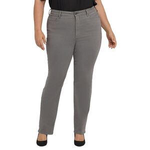 Nydj Womens  Plus Marilyn High-Rise Lunar Stone Straight Leg Jean